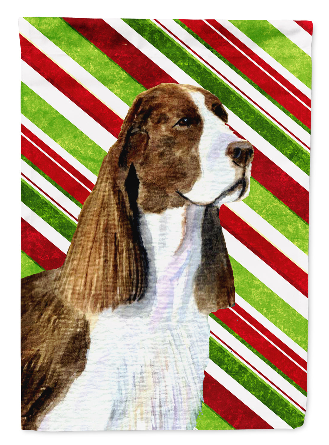 Springer Spaniel Candy Cane Holiday Christmas Flag Canvas House Size  the-store.com.