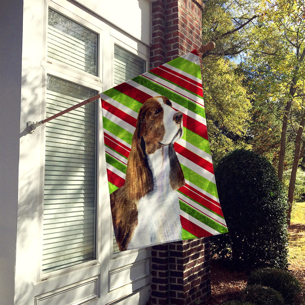 Springer Spaniel Candy Cane Holiday Christmas Flag Canvas House Size  the-store.com.