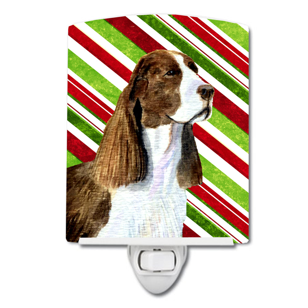 Springer Spaniel Candy Cane Holiday Christmas Ceramic Night Light SS4582CNL - the-store.com