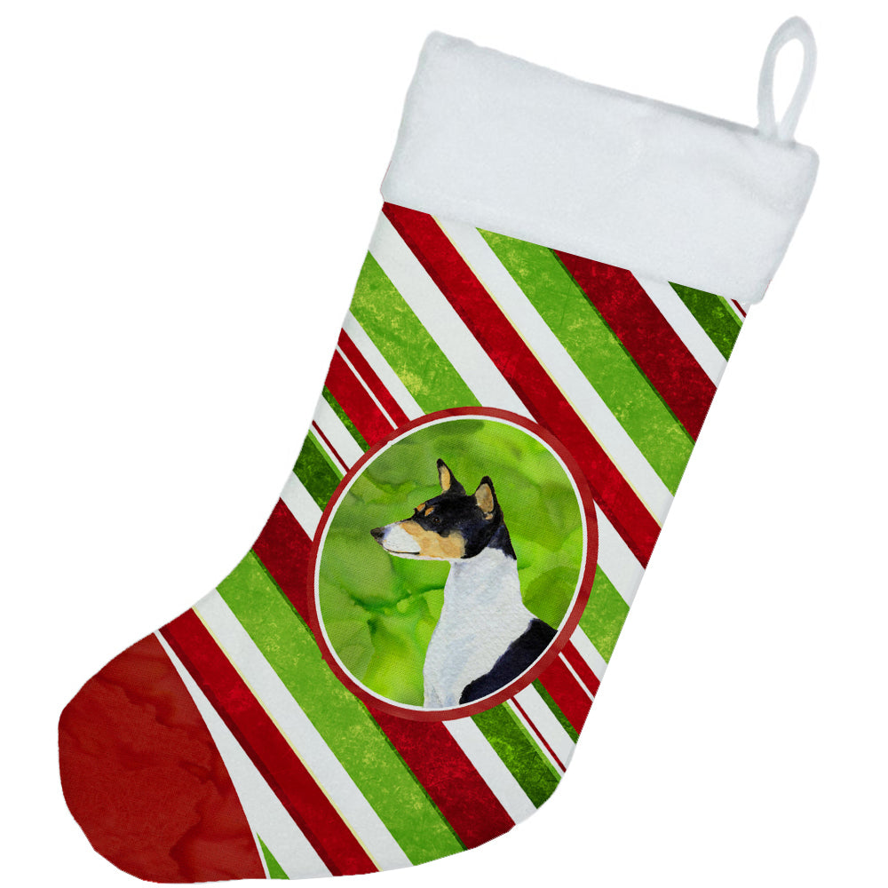 Basenji Winter Snowflakes Christmas Stocking SS4583  the-store.com.