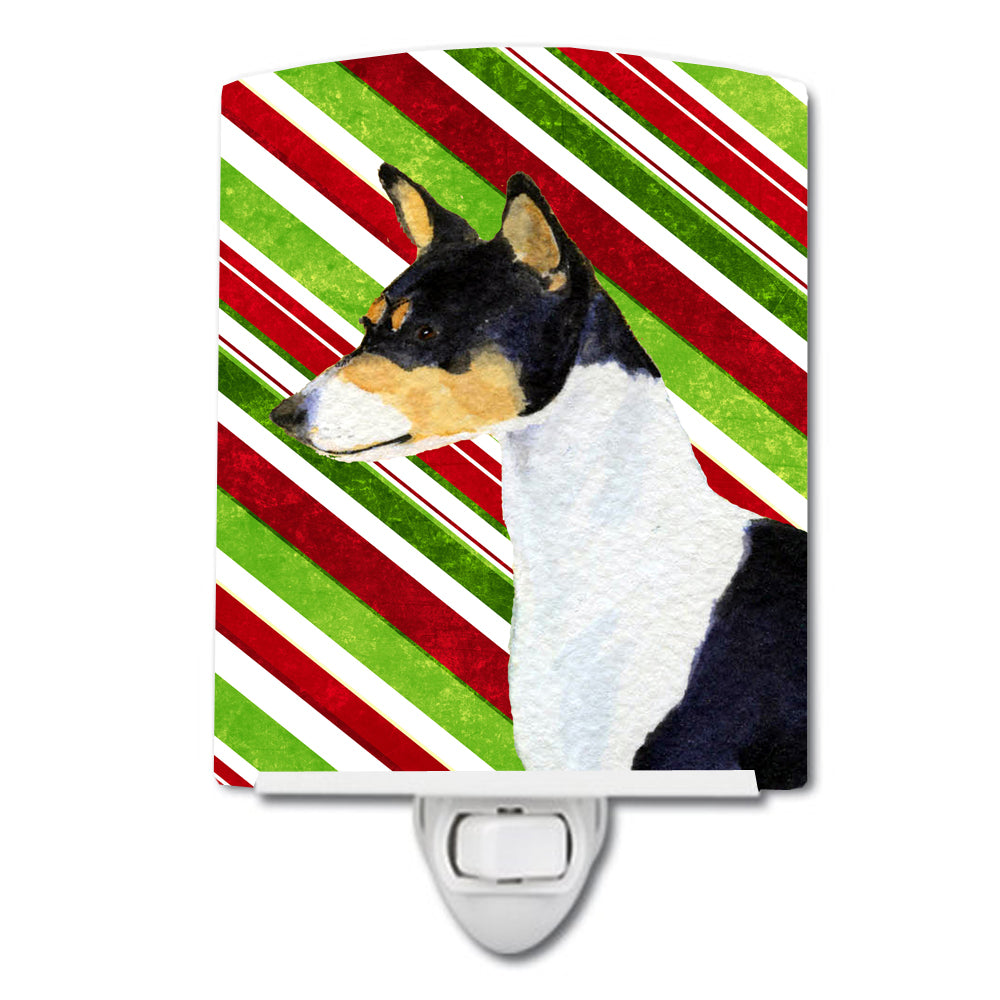 Basenji Candy Cane Holiday Christmas Ceramic Night Light SS4583CNL - the-store.com