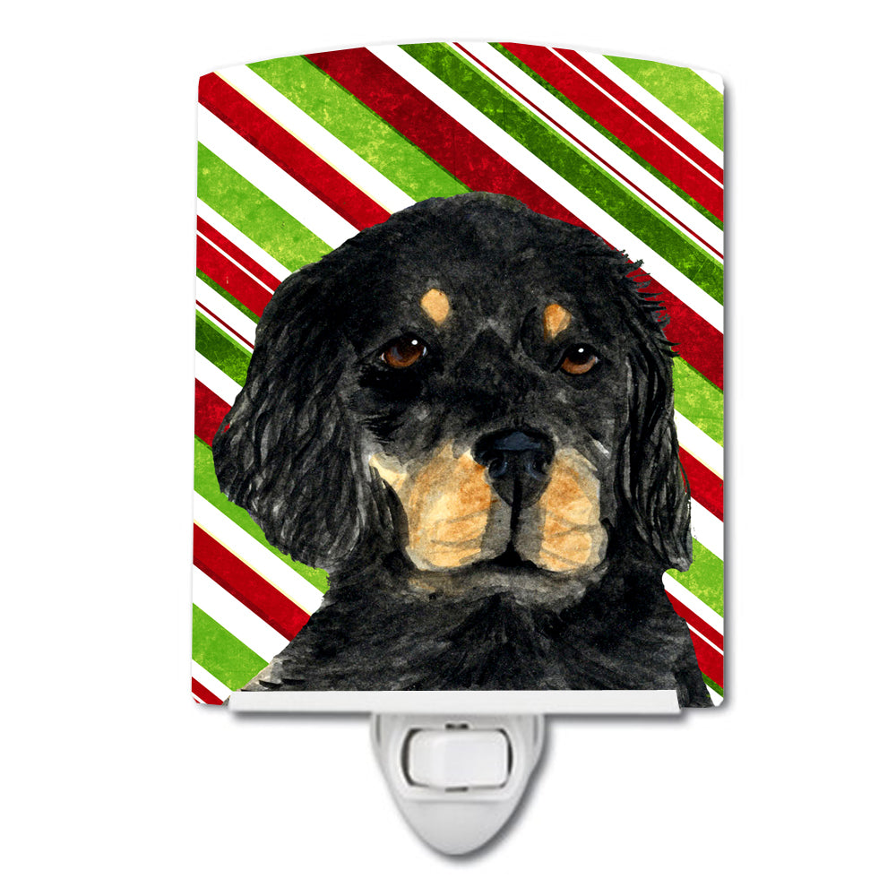 Gordon Setter Candy Cane Holiday Christmas Ceramic Night Light SS4584CNL - the-store.com