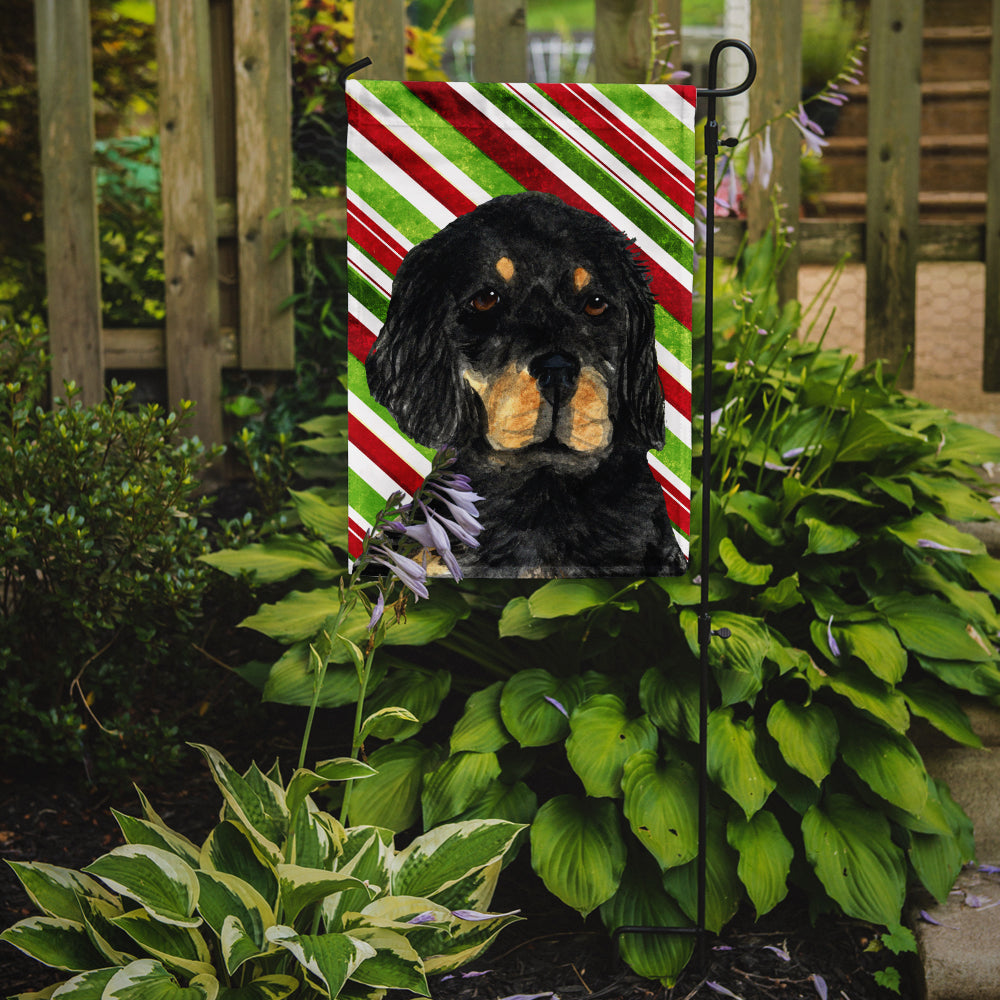 Gordon Setter Candy Cane Holiday Christmas Flag Garden Size.