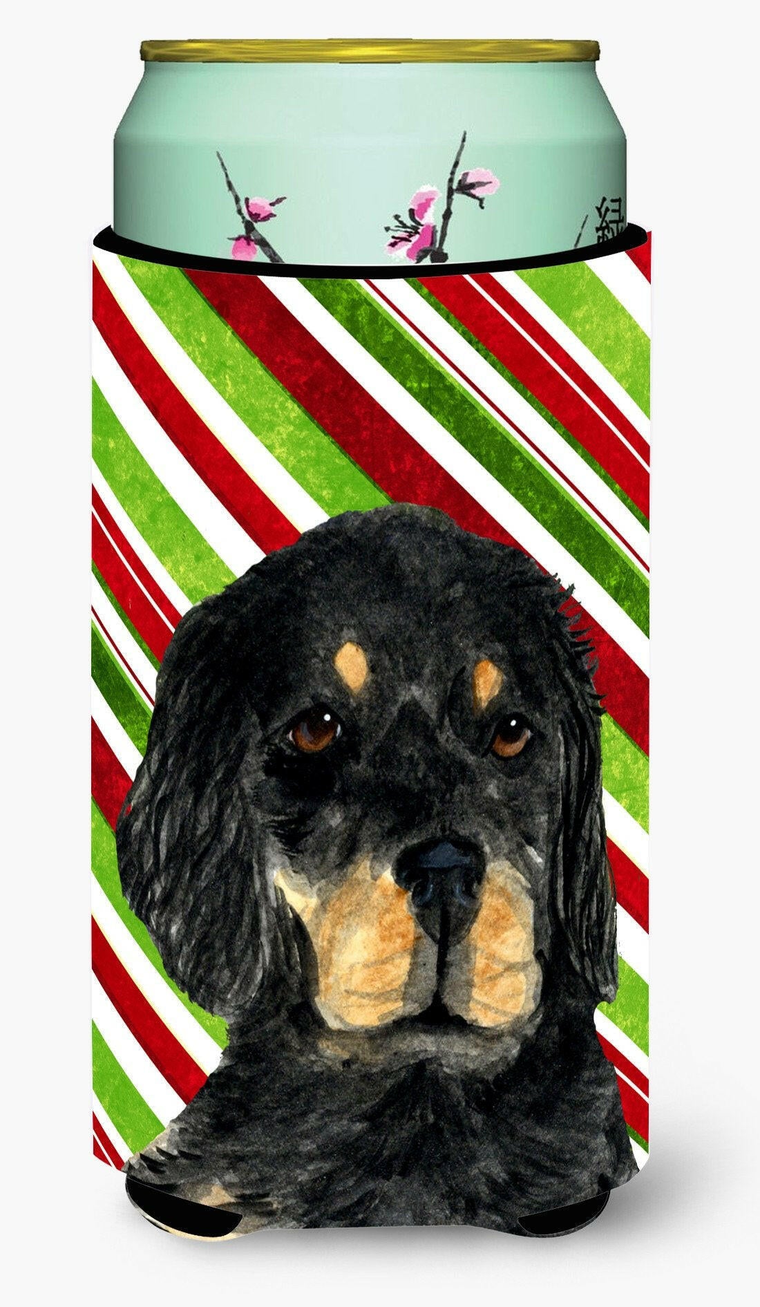 Gordon Setter Candy Cane Holiday Christmas  Tall Boy Beverage Insulator Beverage Insulator Hugger by Caroline&#39;s Treasures