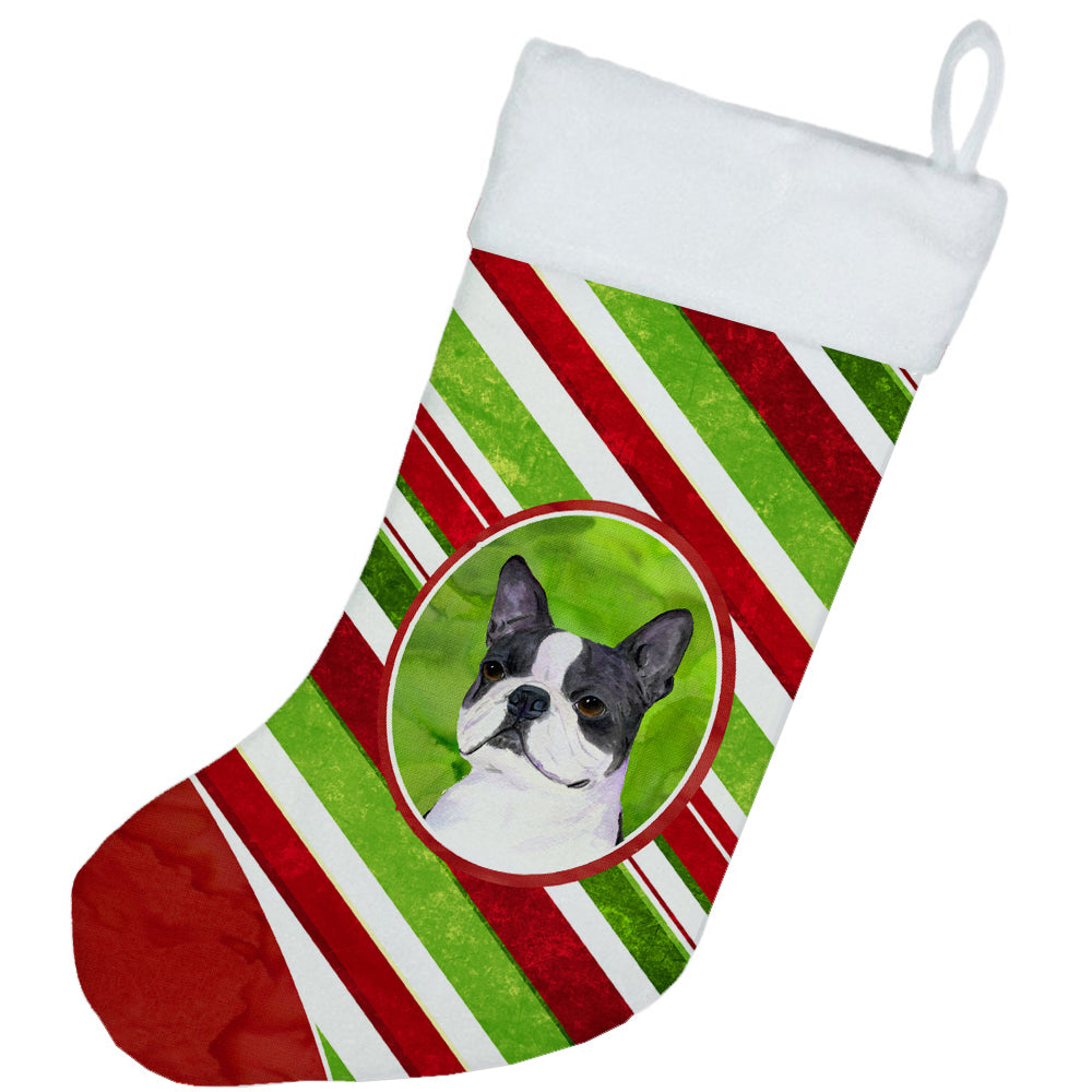 Boston Terrier Winter Snowflakes Christmas Stocking SS4585  the-store.com.