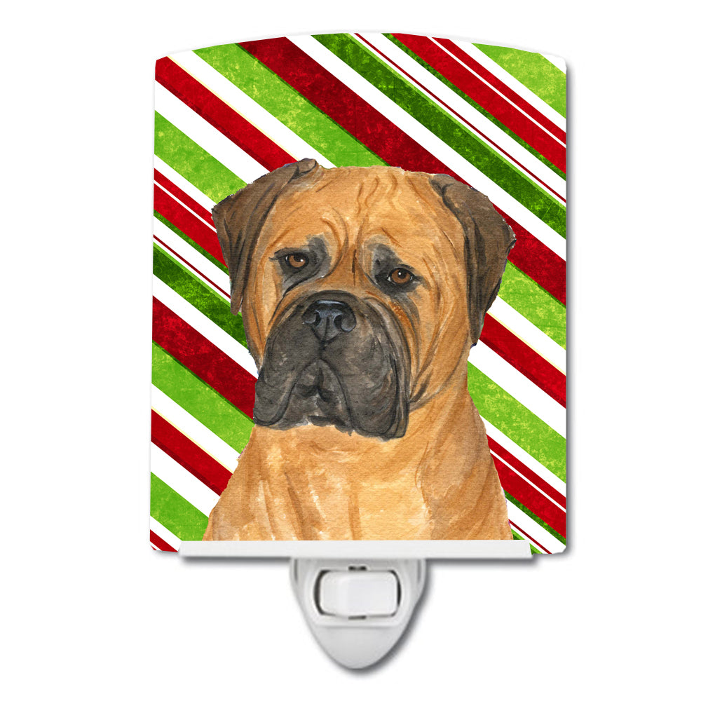 Bullmastiff Candy Cane Holiday Christmas Ceramic Night Light SS4586CNL - the-store.com