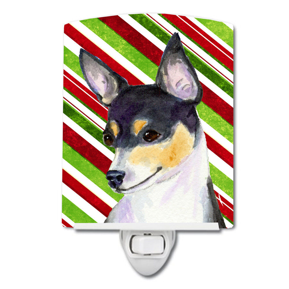 Chihuahua Candy Cane Holiday Christmas Ceramic Night Light SS4587CNL - the-store.com