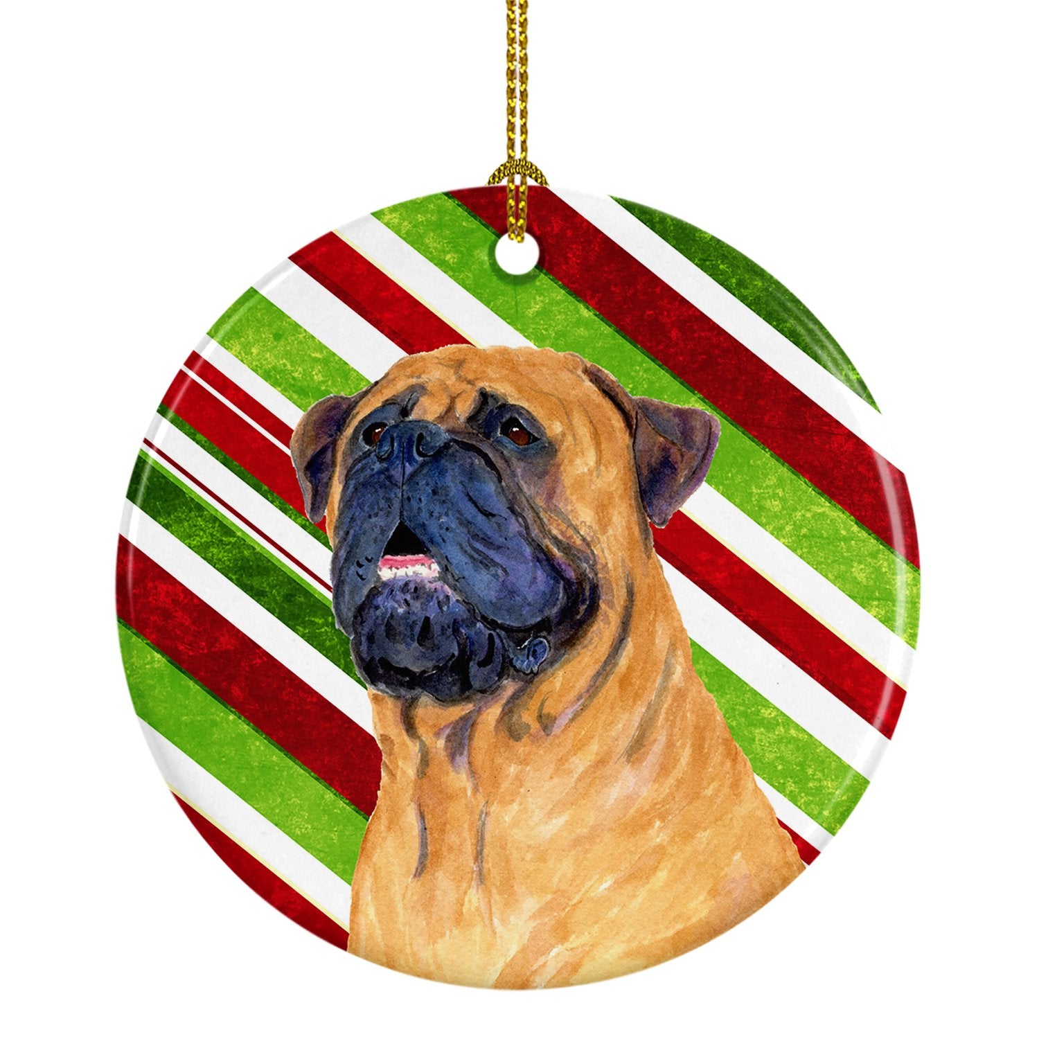 Mastiff Candy Cane Holiday Christmas Ceramic Ornament SS4589 by Caroline's Treasures