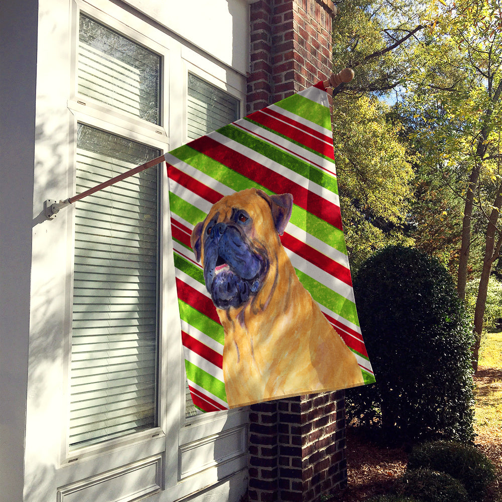 Mastiff Candy Cane Holiday Christmas Flag Canvas House Size  the-store.com.