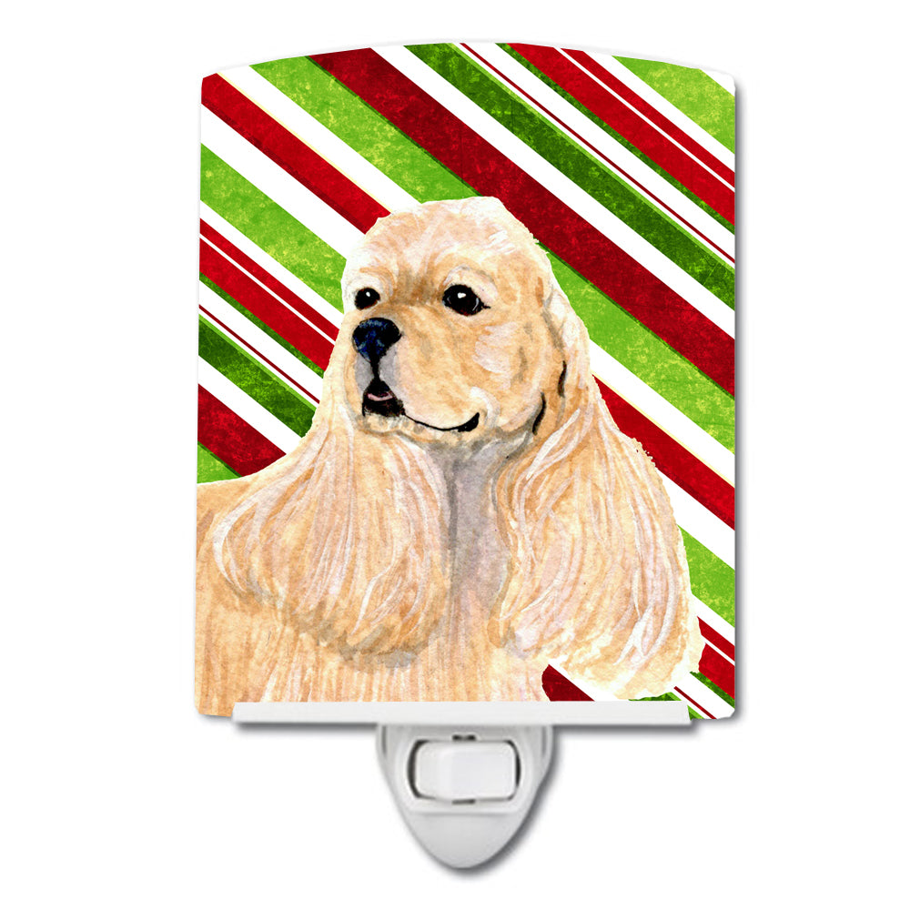 Cocker Spaniel Candy Cane Holiday Christmas Ceramic Night Light SS4591CNL - the-store.com