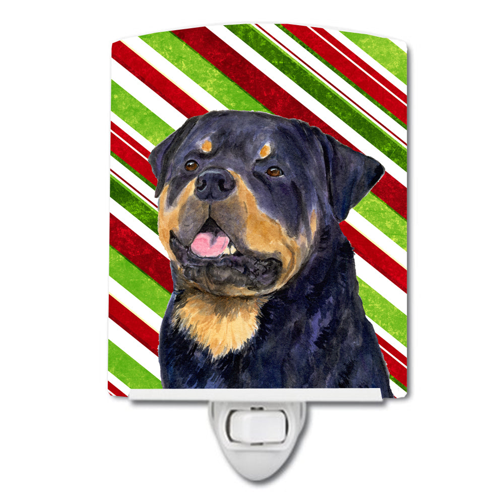 Rottweiler Candy Cane Holiday Christmas Ceramic Night Light SS4593CNL - the-store.com