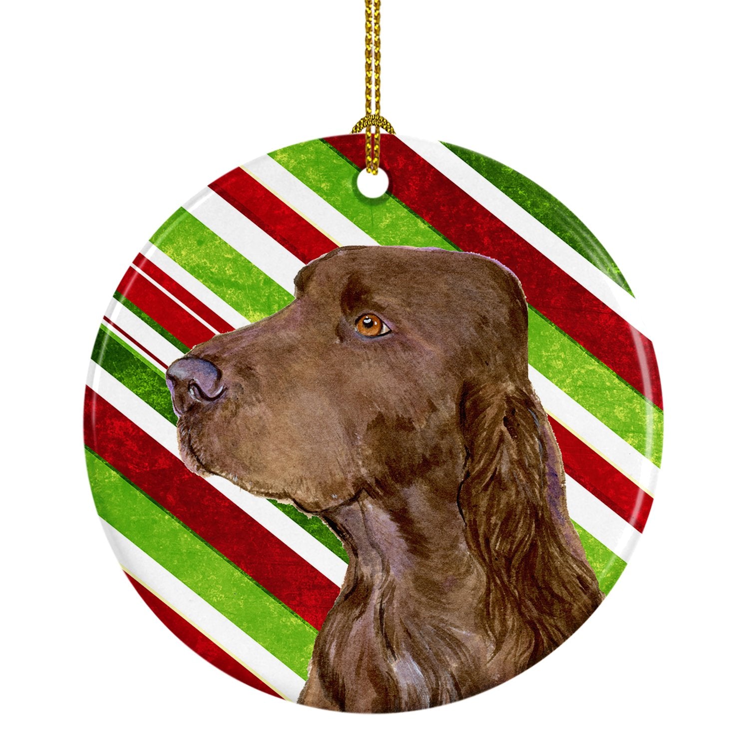 Field Spaniel Candy Cane Holiday Christmas Ceramic Ornament SS4594 by Caroline's Treasures