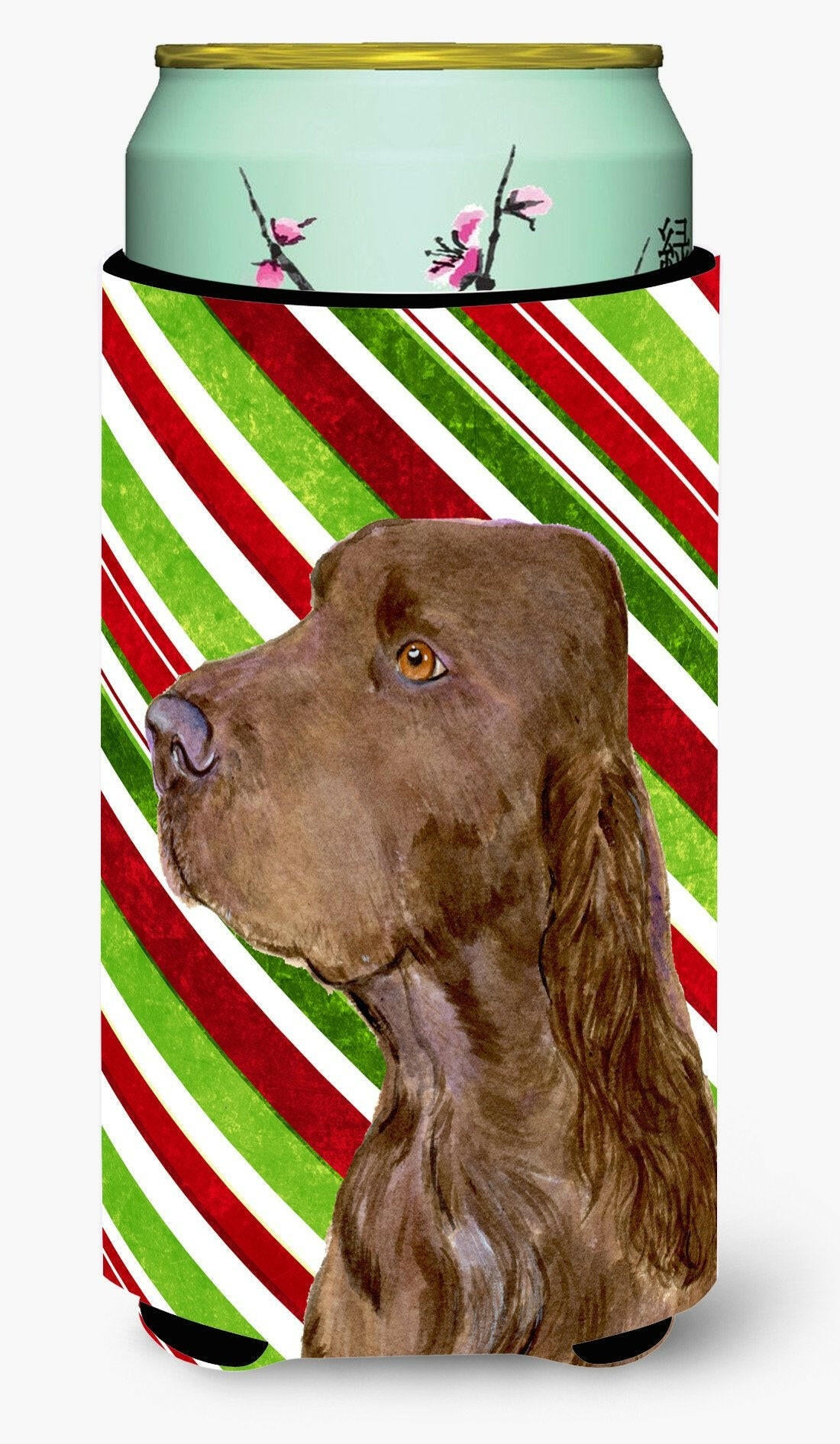 Field Spaniel Candy Cane Holiday Christmas  Tall Boy Beverage Insulator Beverage Insulator Hugger by Caroline&#39;s Treasures