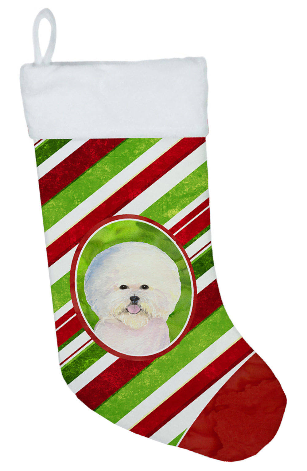 Bichon Frise Winter Snowflakes Christmas Stocking SS4595  the-store.com.