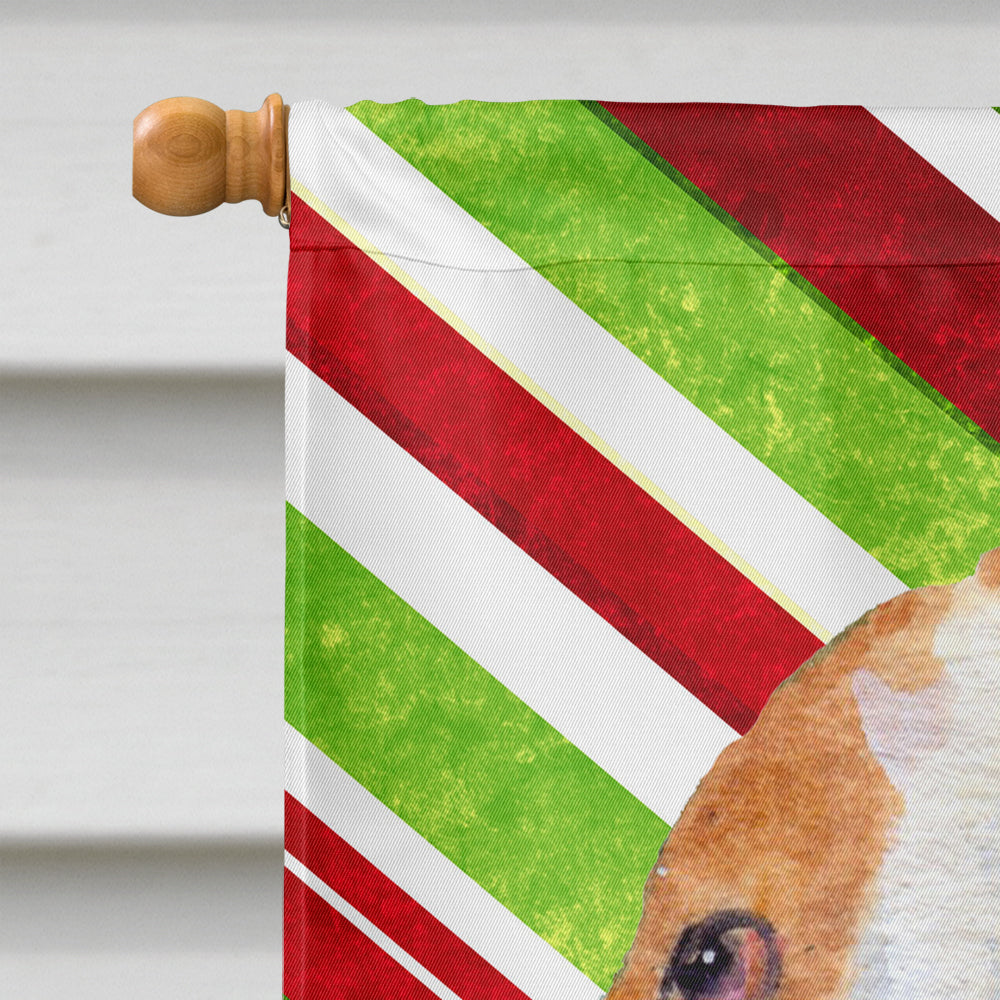 Basset Hound Candy Cane Holiday Christmas Flag Canvas House Size  the-store.com.