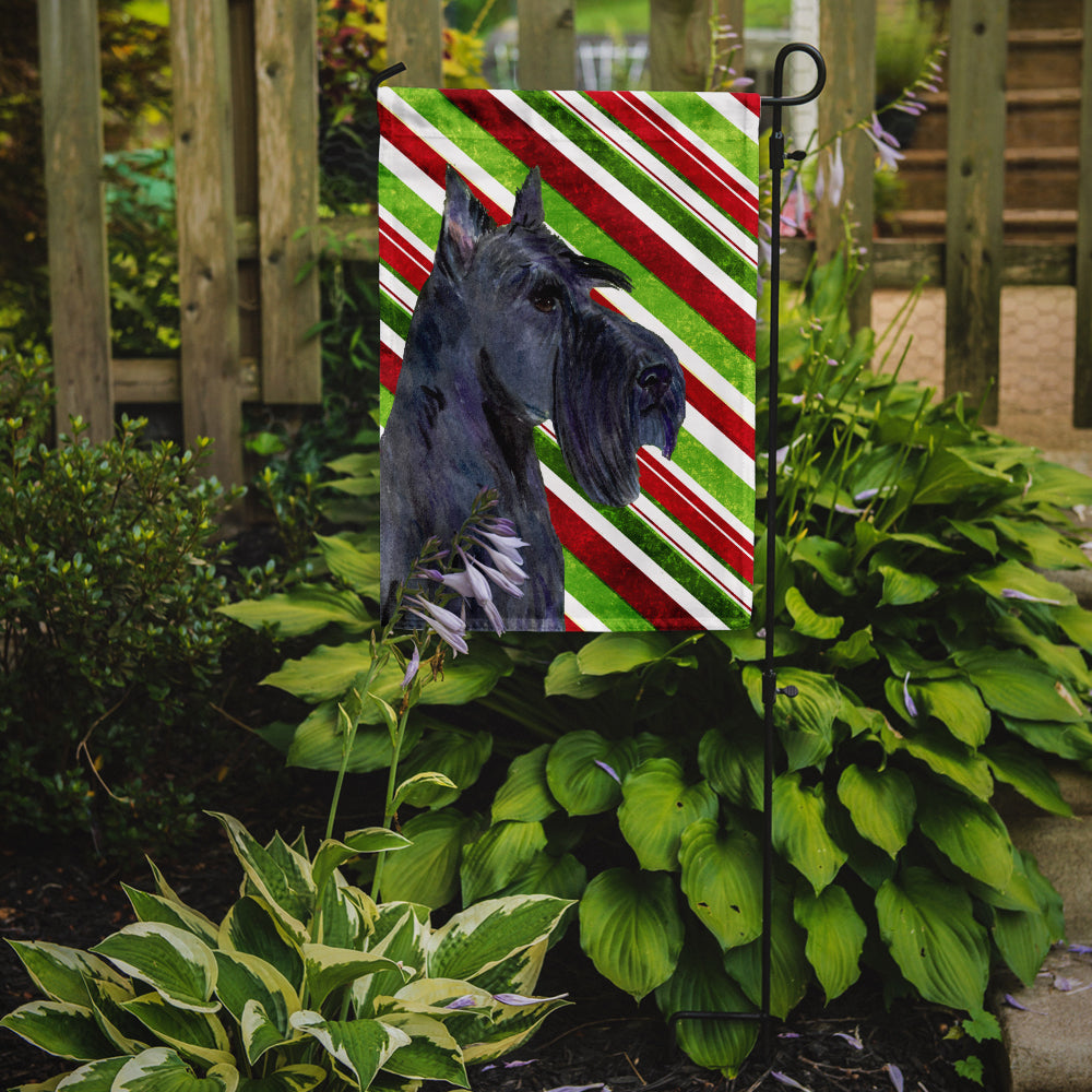 Scottish Terrier Candy Cane Holiday Christmas Flag Garden Size.