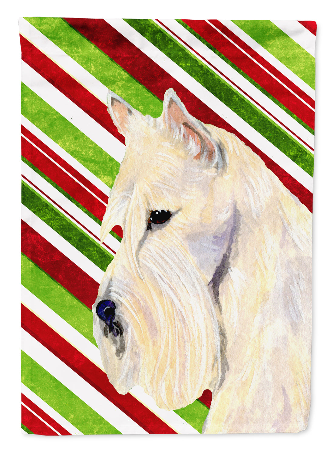 Scottish Terrier Candy Cane Holiday Christmas Flag Canvas House Size  the-store.com.