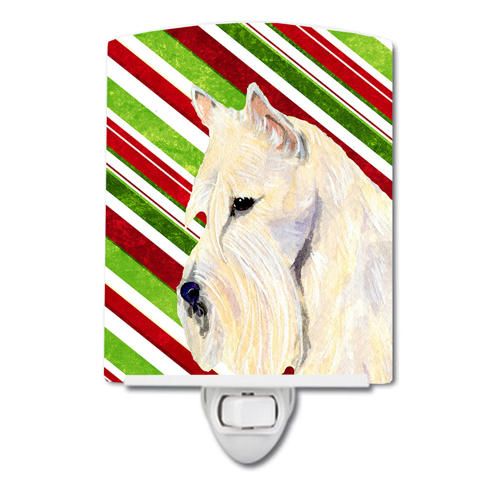 Scottish Terrier Candy Cane Holiday Christmas Ceramic Night Light SS4599CNL - the-store.com