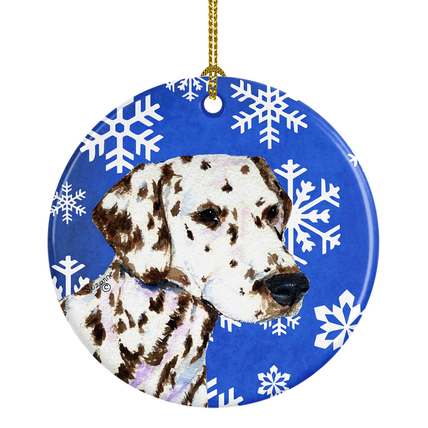 Dalmatian Winter Snowflakes Holiday Christmas Ceramic Ornament SS4607 - the-store.com