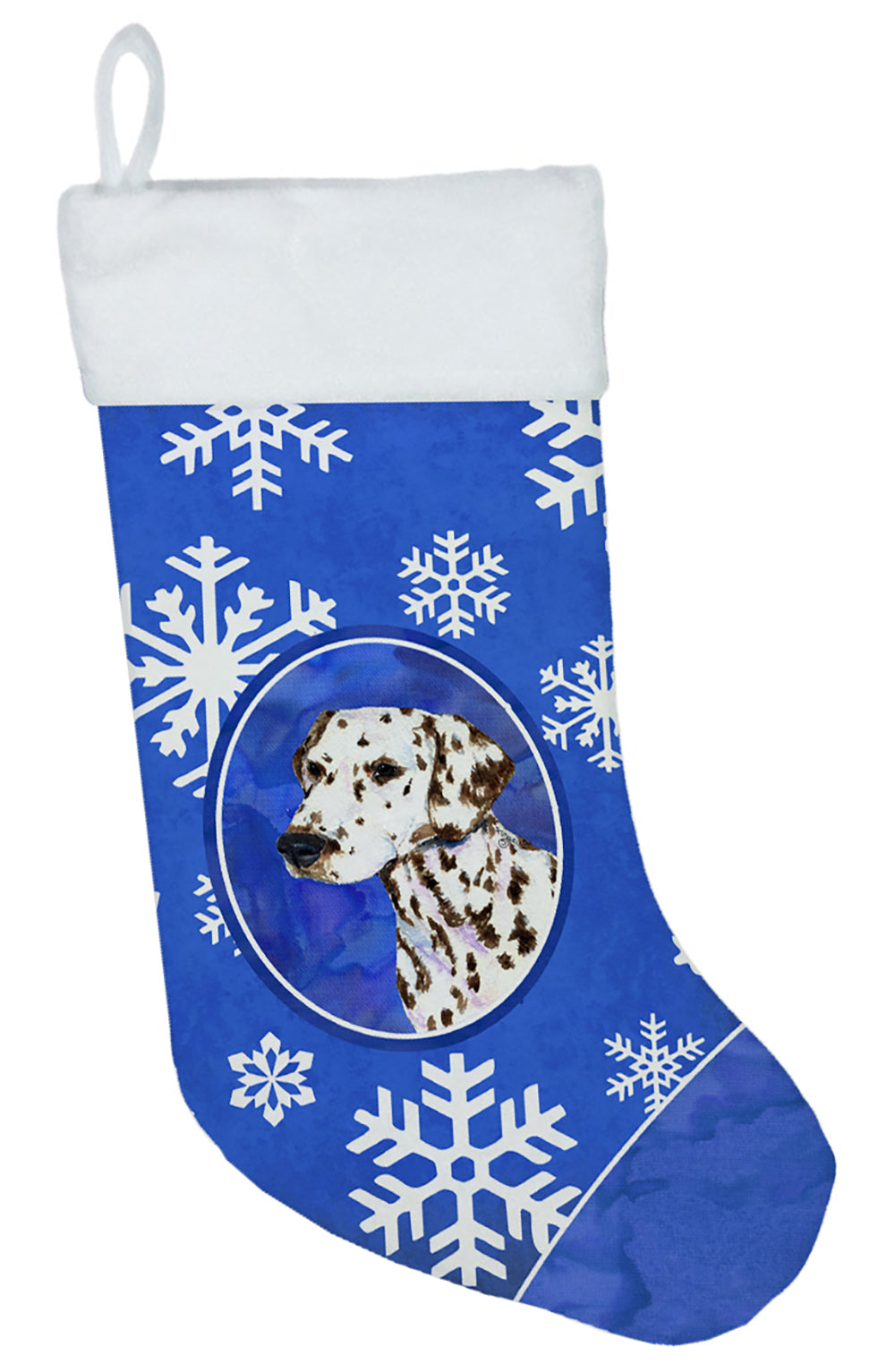 Dalmatian Winter Snowflakes Christmas Stocking SS4607  the-store.com.