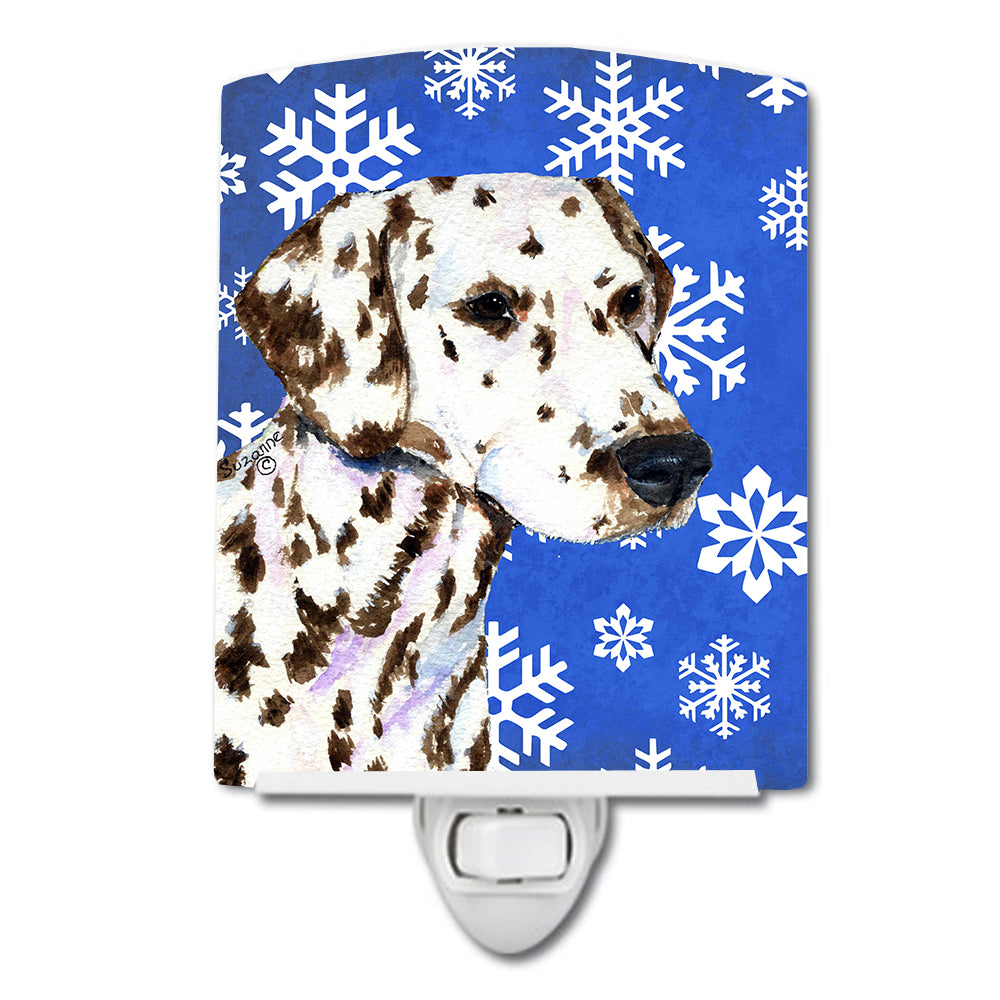 Dalmatian Winter Snowflakes Holiday Ceramic Night Light SS4607CNL - the-store.com