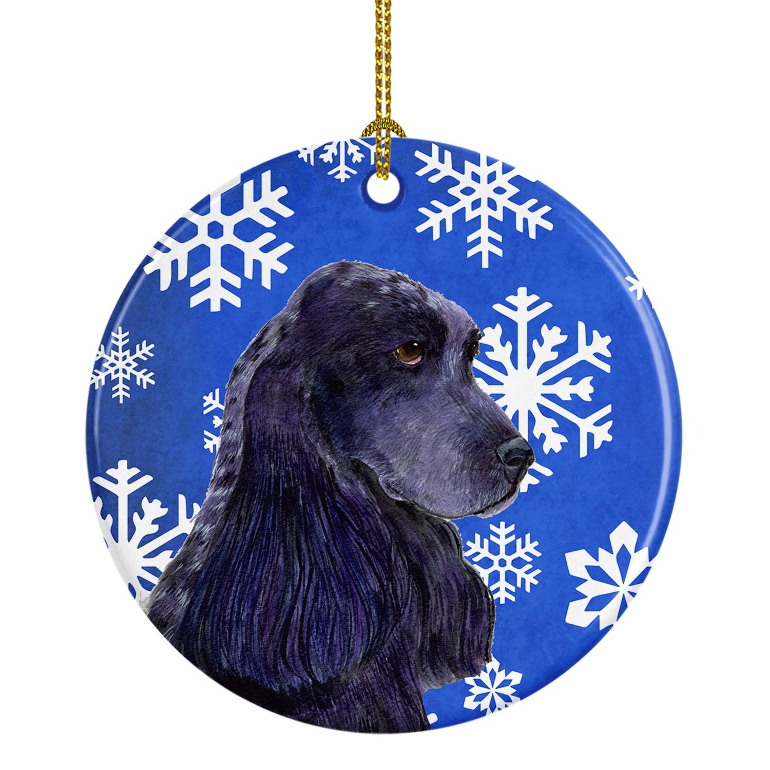 Cocker Spaniel Winter Snowflakes Holiday Christmas Ceramic Ornament SS4609 by Caroline's Treasures