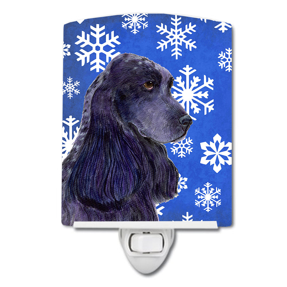 Cocker Spaniel Winter Snowflakes Holiday Ceramic Night Light SS4609CNL - the-store.com