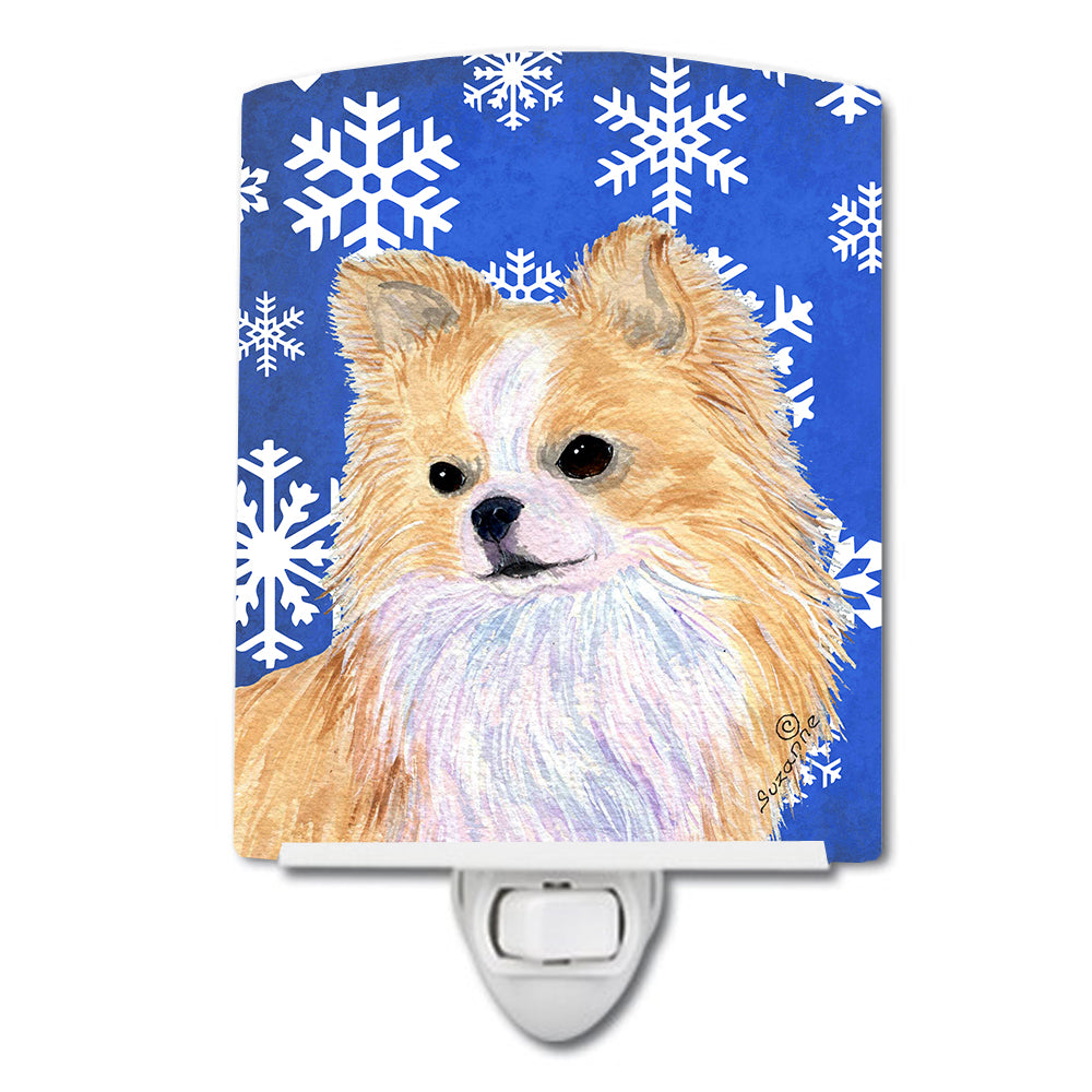 Chihuahua Winter Snowflakes Holiday Ceramic Night Light SS4611CNL - the-store.com