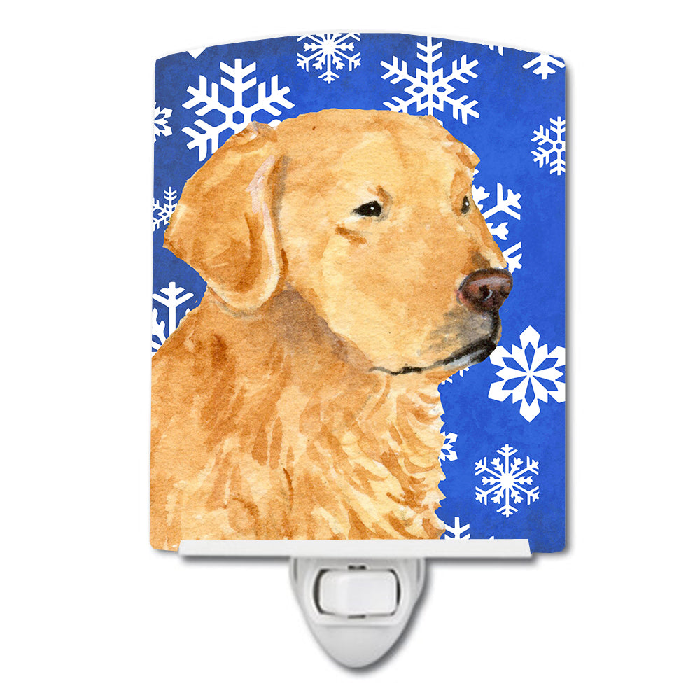 Golden Retriever Winter Snowflakes Holiday Ceramic Night Light SS4614CNL - the-store.com