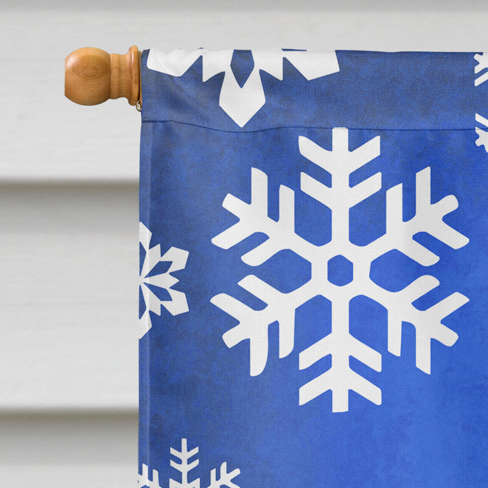 Fox Terrier Winter Snowflakes Holiday Flag Canvas House Size  the-store.com.