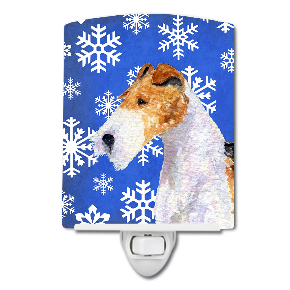 Fox Terrier Winter Snowflakes Holiday Ceramic Night Light SS4616CNL - the-store.com