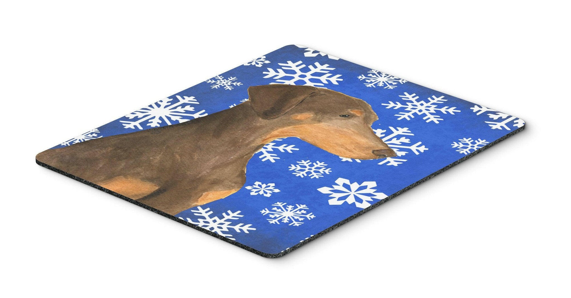 Doberman Winter Snowflakes Holiday Mouse Pad, Hot Pad or Trivet by Caroline's Treasures