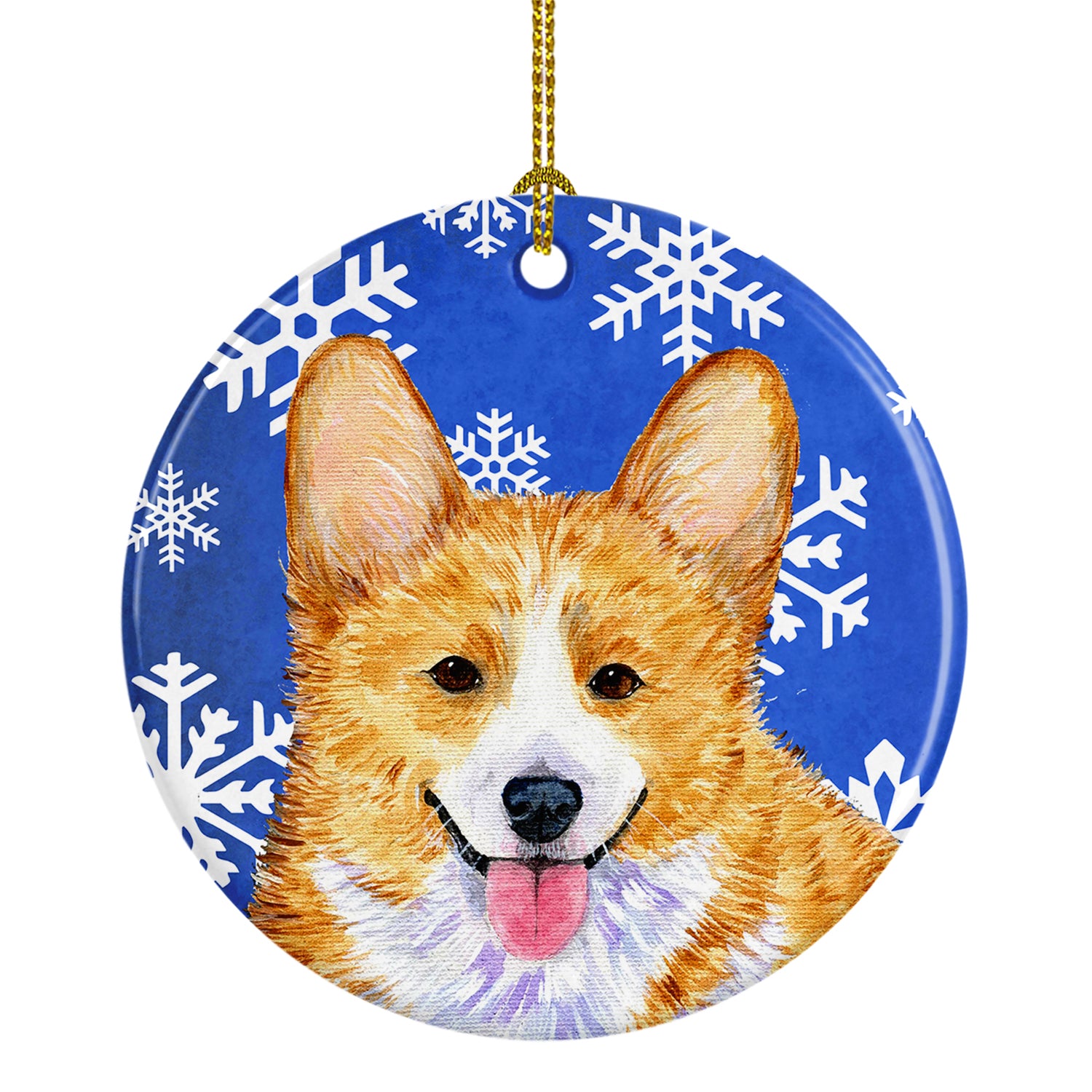 Corgi Winter Snowflakes Holiday Christmas Ceramic Ornament SS4624 - the-store.com