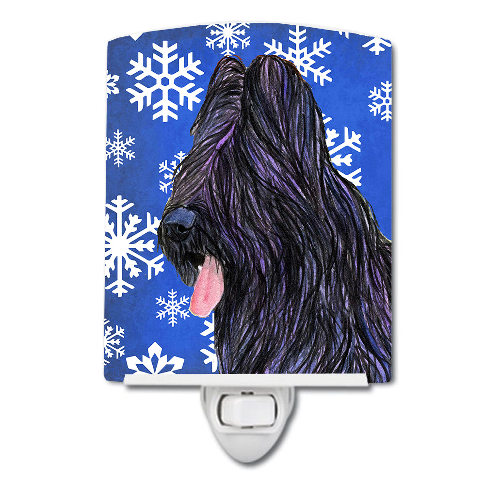 Briard Winter Snowflakes Holiday Ceramic Night Light SS4627CNL - the-store.com