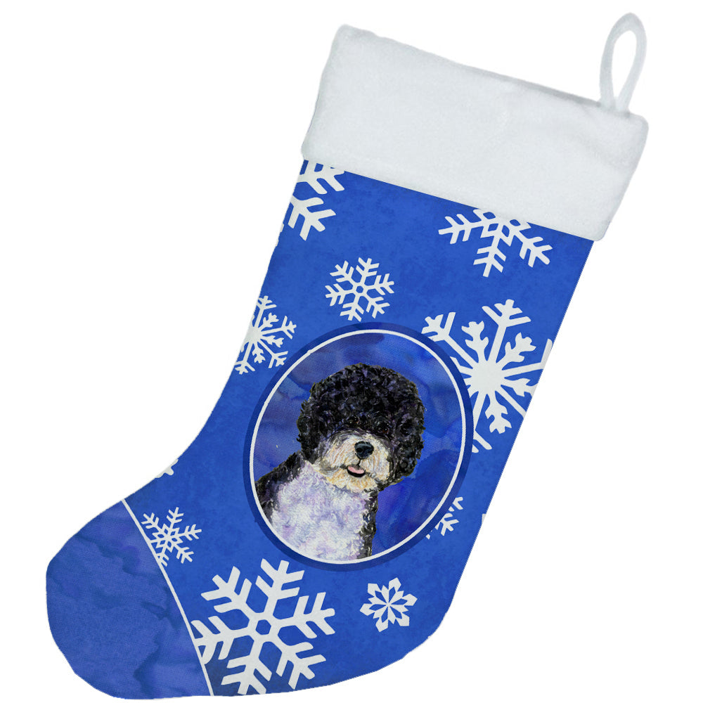 Portuguese Water Dog Winter Snowflakes Christmas Stocking SS4628  the-store.com.