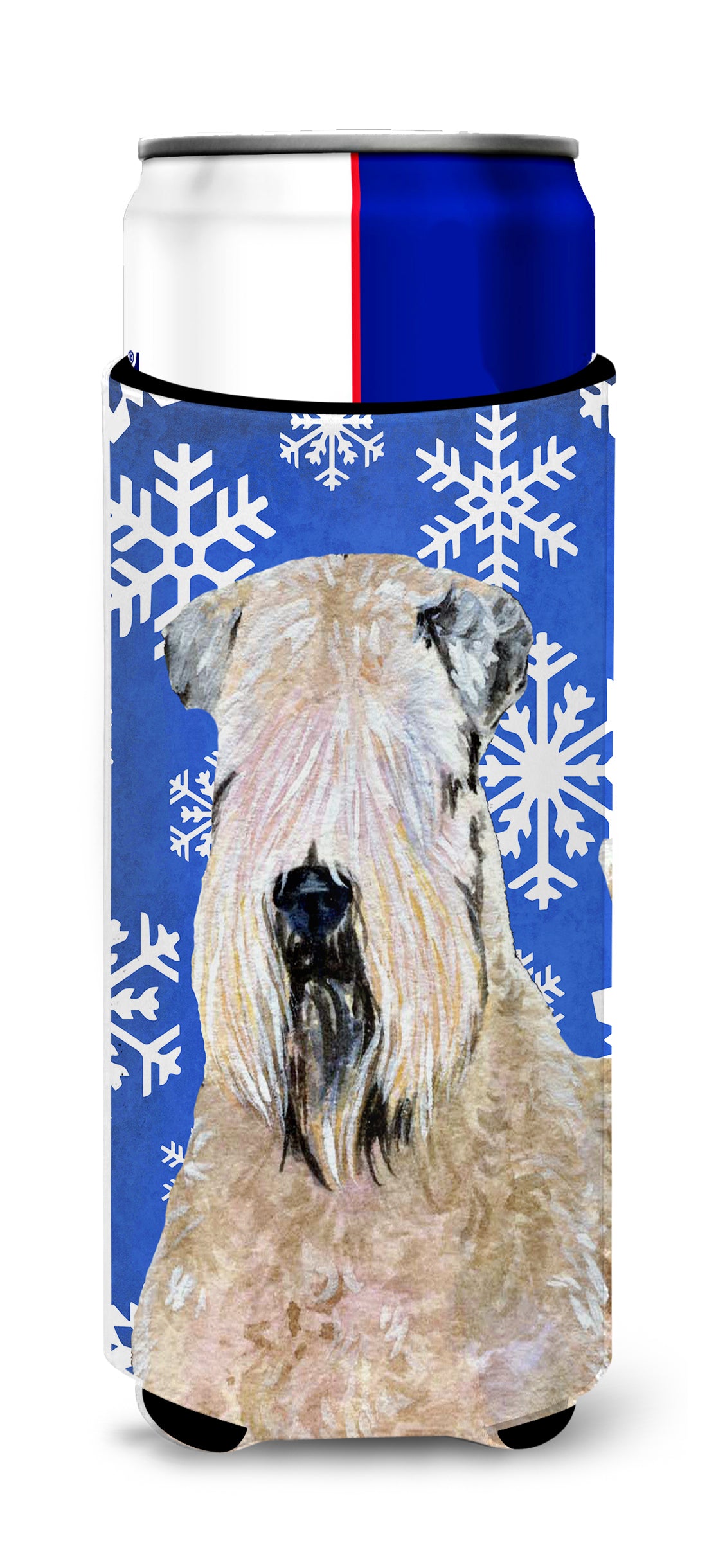 Wheaten Terrier Soft Coated Winter Snowflakes Holiday Ultra Beverage Insulators for slim cans SS4631MUK.