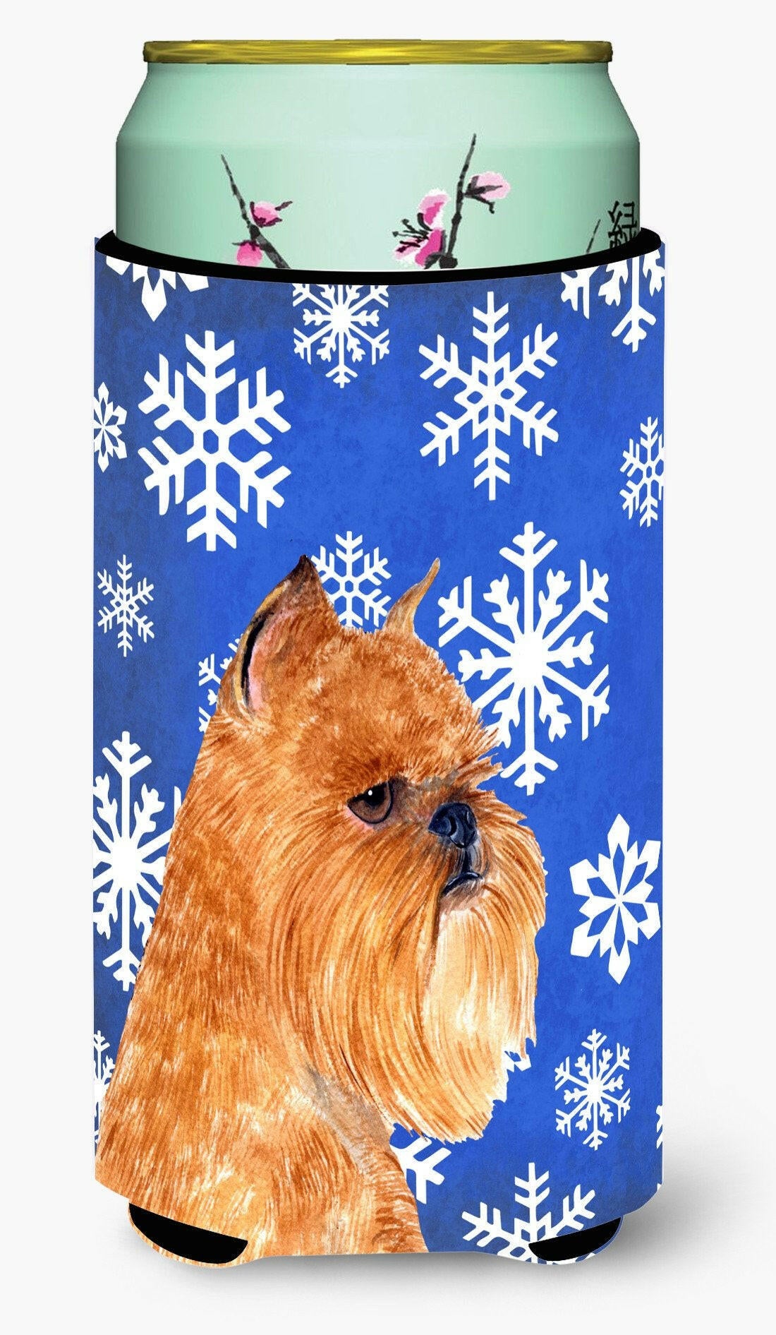 Brussels Griffon Winter Snowflakes Holiday  Tall Boy Beverage Insulator Beverage Insulator Hugger by Caroline's Treasures