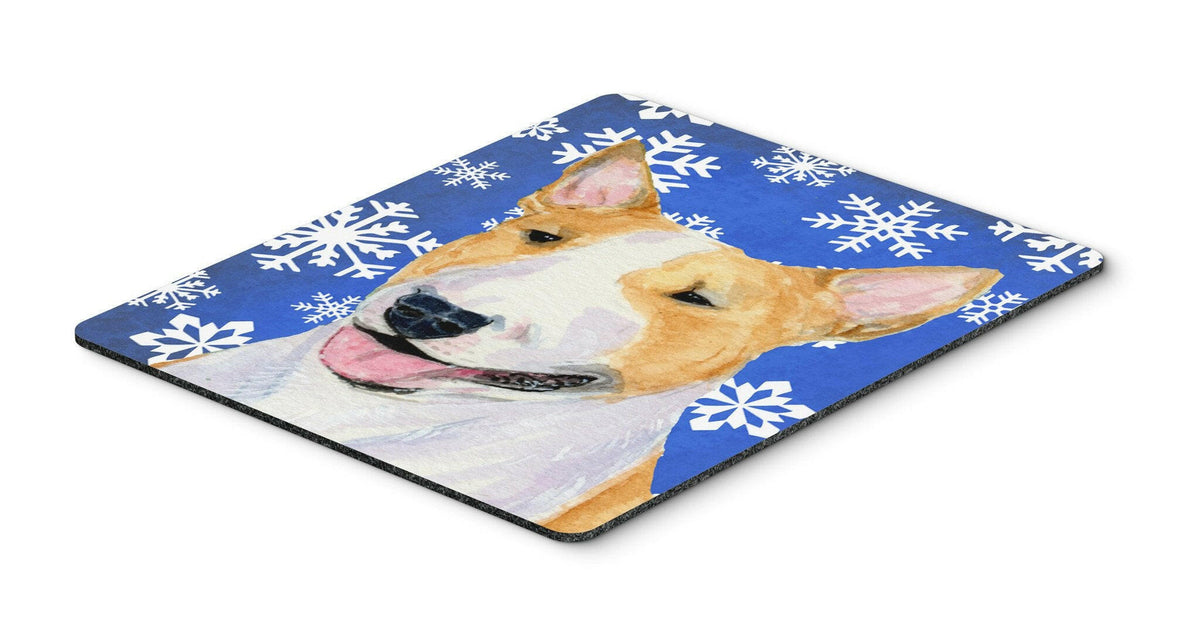 Bull Terrier Winter Snowflakes Holiday Mouse Pad, Hot Pad or Trivet by Caroline&#39;s Treasures