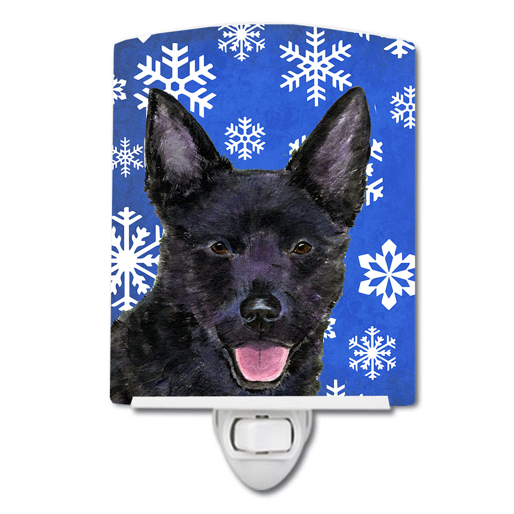 Australian Kelpie Winter Snowflakes Holiday Ceramic Night Light SS4636CNL - the-store.com