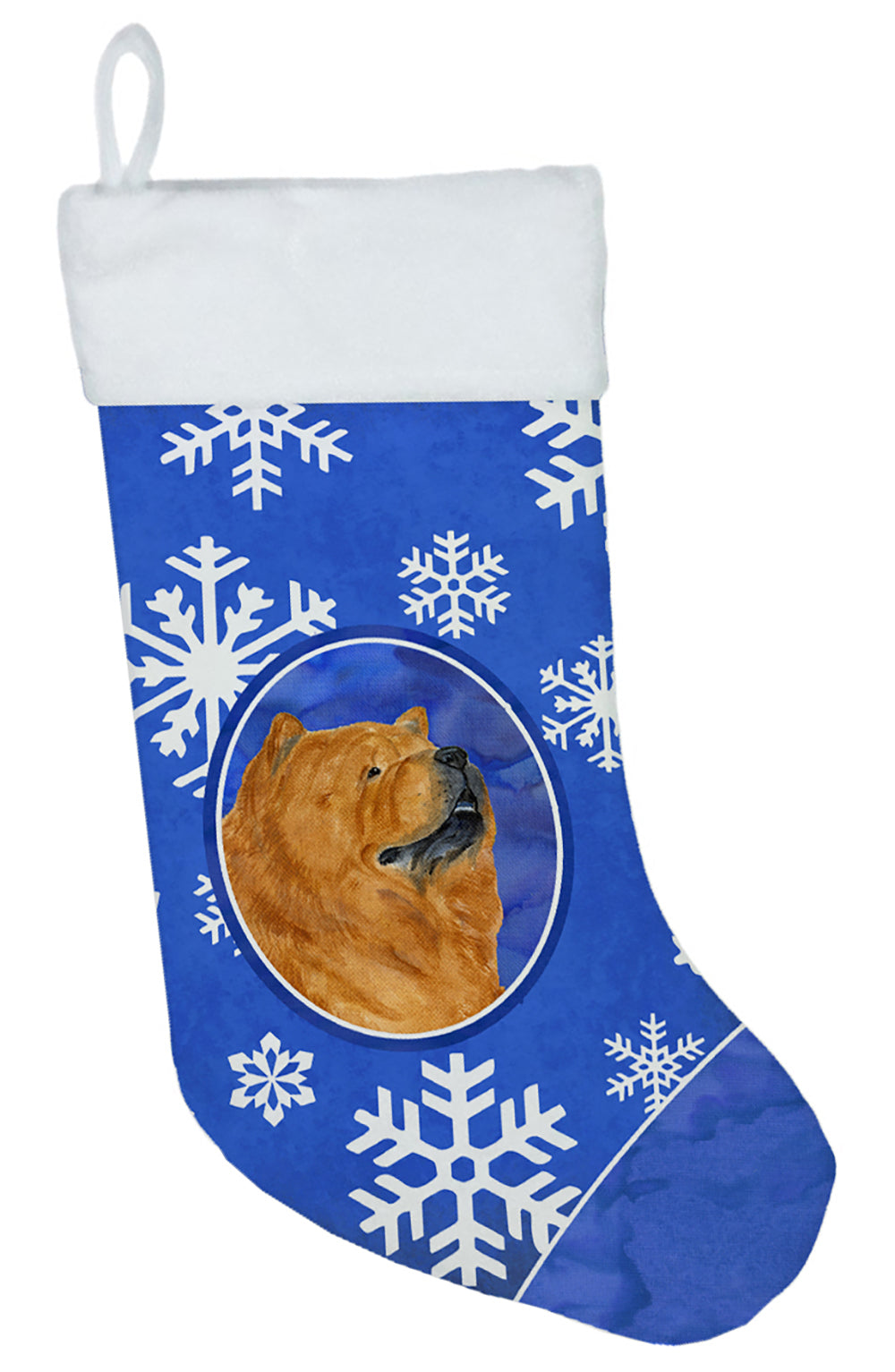 Chow Chow Winter Snowflakes Christmas Stocking SS4640  the-store.com.