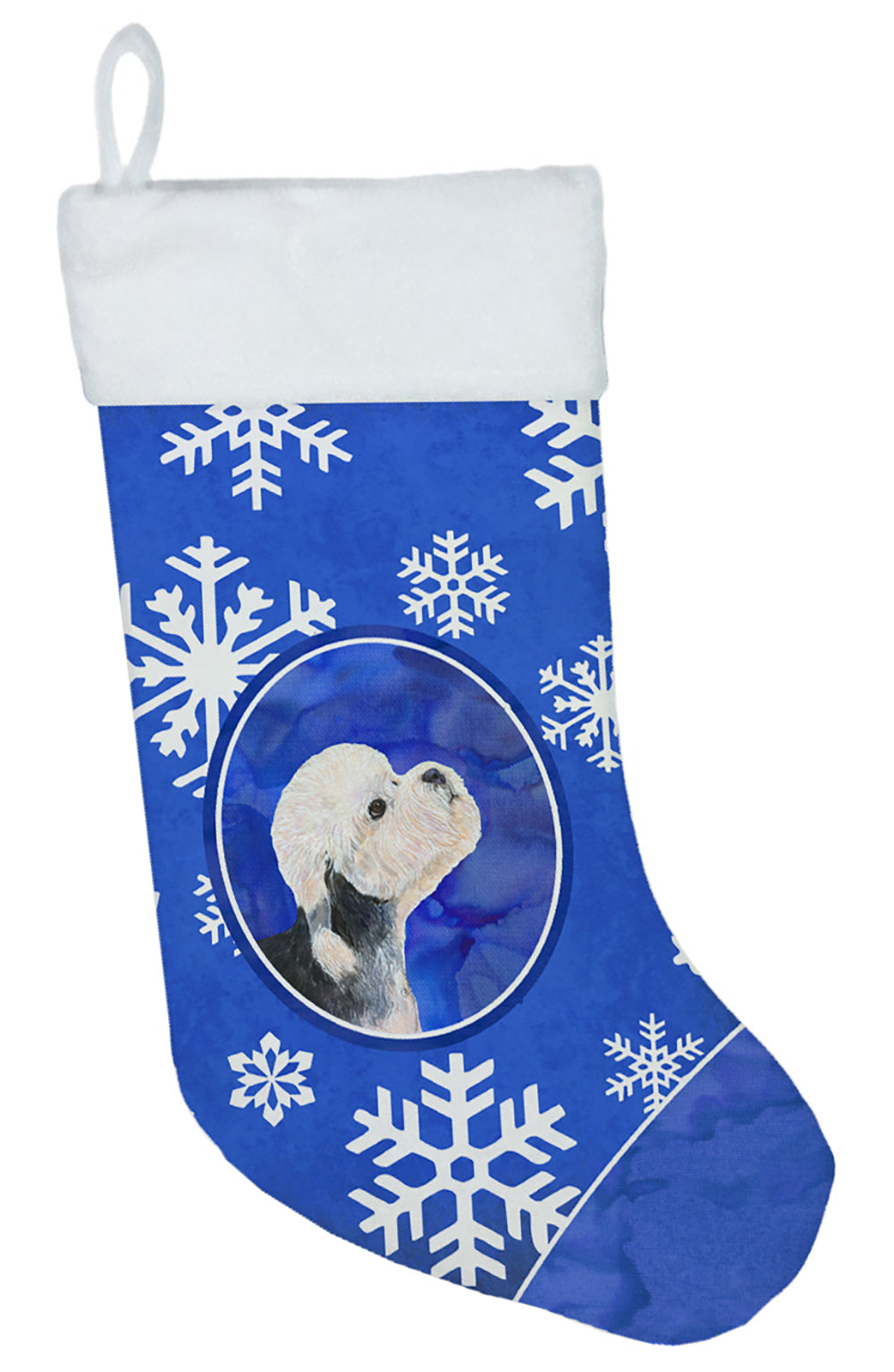 Dandie Dinmont Terrier Winter Snowflakes Christmas Stocking SS4641  the-store.com.