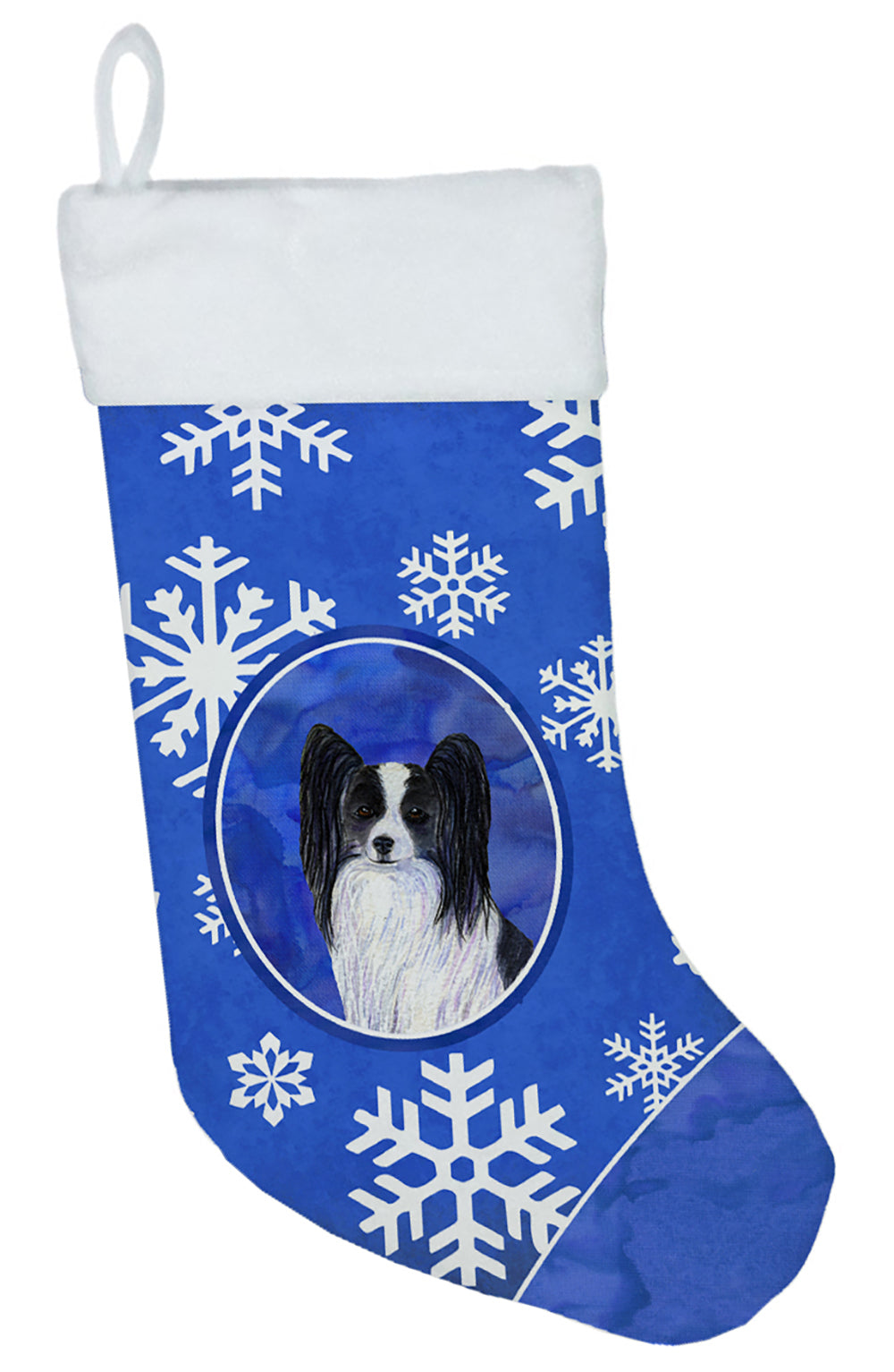 Papillon Winter Snowflakes Christmas Stocking SS4643  the-store.com.