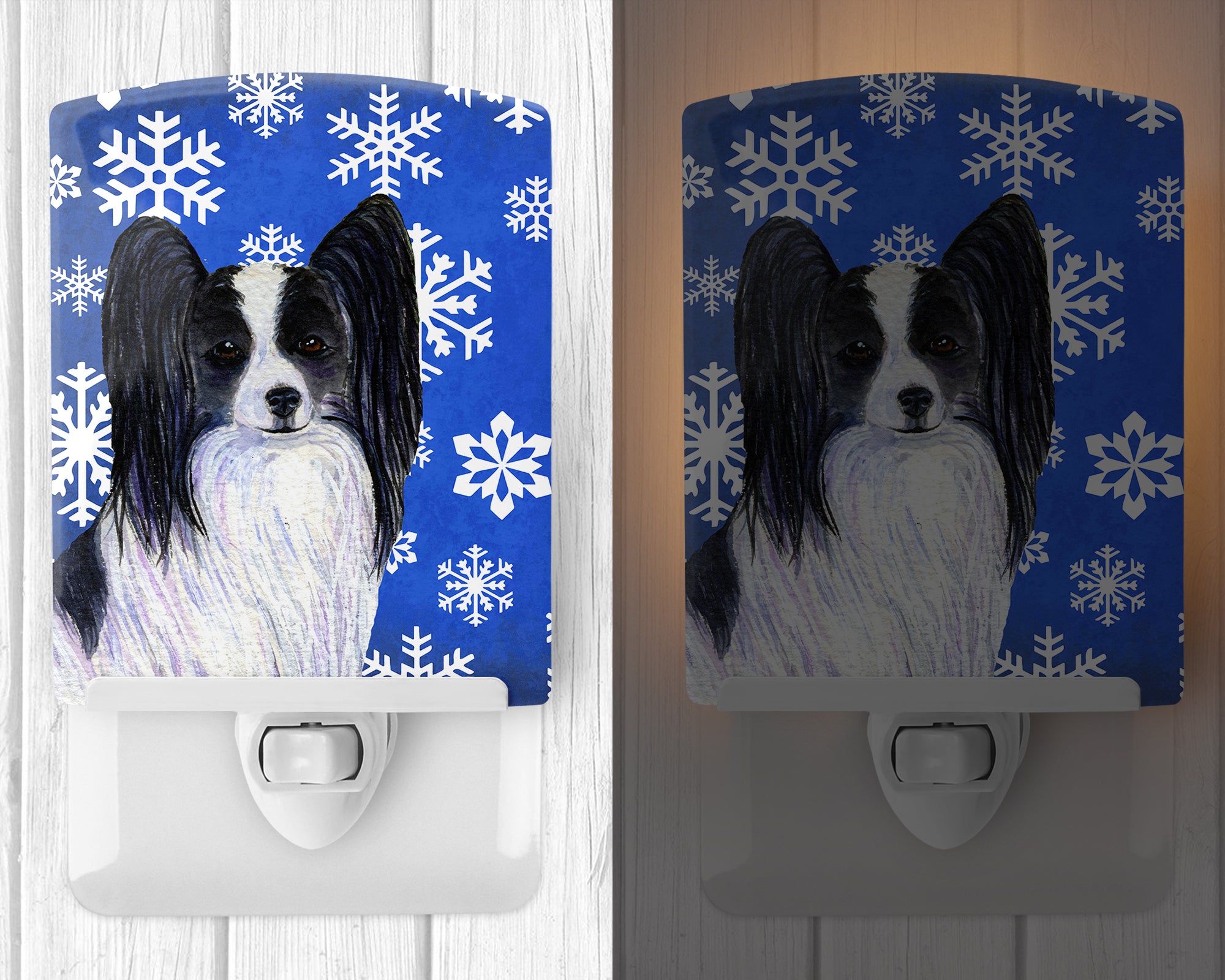 Papillon Winter Snowflakes Holiday Ceramic Night Light SS4643CNL - the-store.com