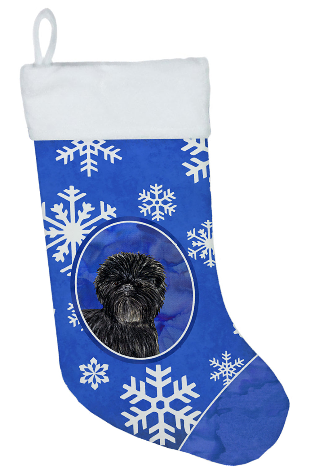 Affenpinscher Winter Snowflakes Christmas Stocking SS4649  the-store.com.