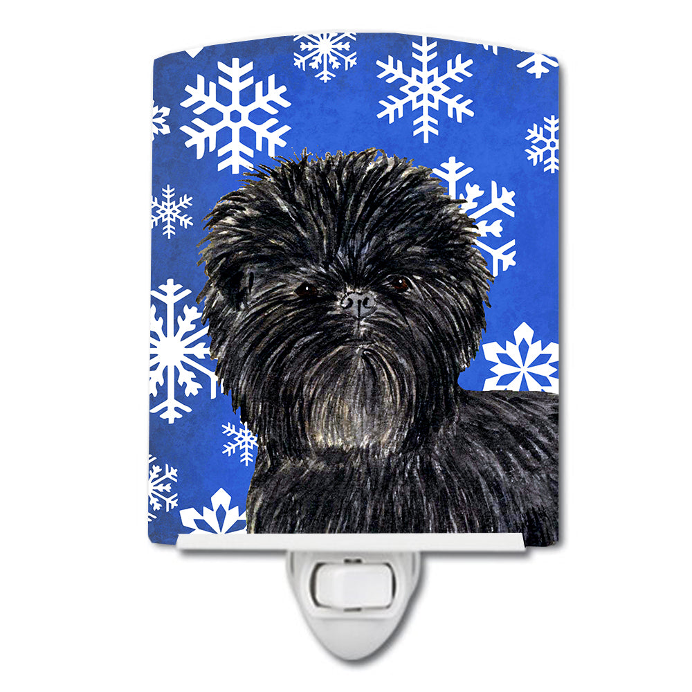 Affenpinscher Winter Snowflakes Holiday Ceramic Night Light SS4649CNL - the-store.com