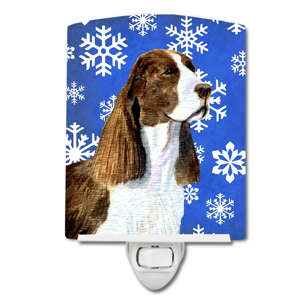 Springer Spaniel Winter Snowflakes Holiday Ceramic Night Light SS4651CNL - the-store.com