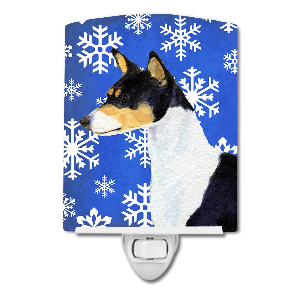 Basenji Winter Snowflakes Holiday Ceramic Night Light SS4652CNL - the-store.com