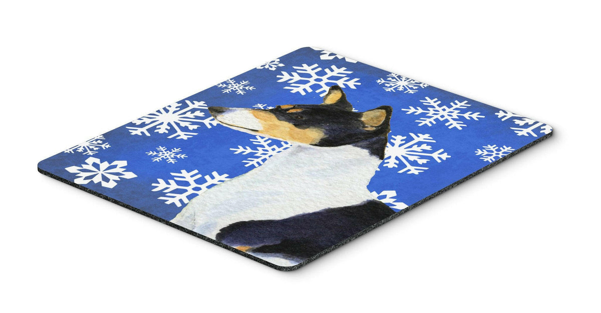 Basenji Winter Snowflakes Holiday Mouse Pad, Hot Pad or Trivet by Caroline&#39;s Treasures