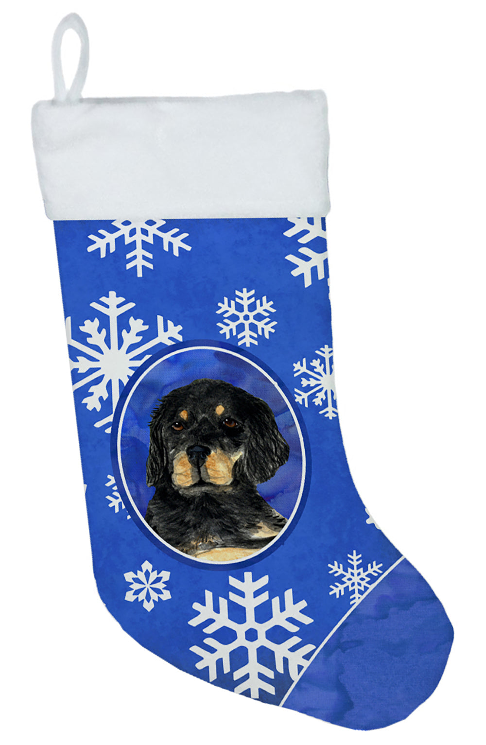 Gordon Setter Winter Snowflakes Christmas Stocking SS4653  the-store.com.