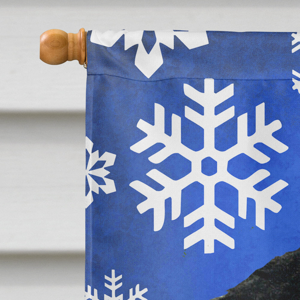 Gordon Setter Winter Snowflakes Holiday Flag Canvas House Size  the-store.com.